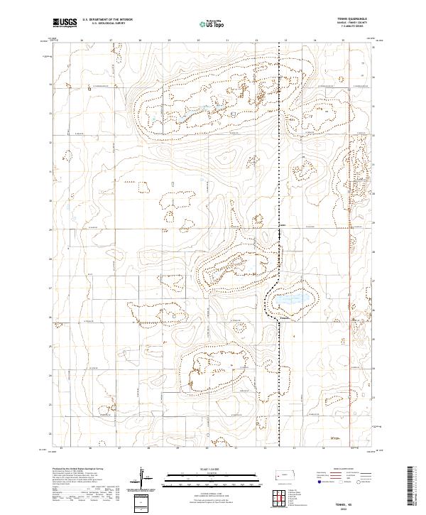 US Topo 7.5-minute map for Tennis KS Fashion