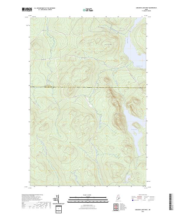 US Topo 7.5-minute map for Umsaskis Lake West ME Cheap