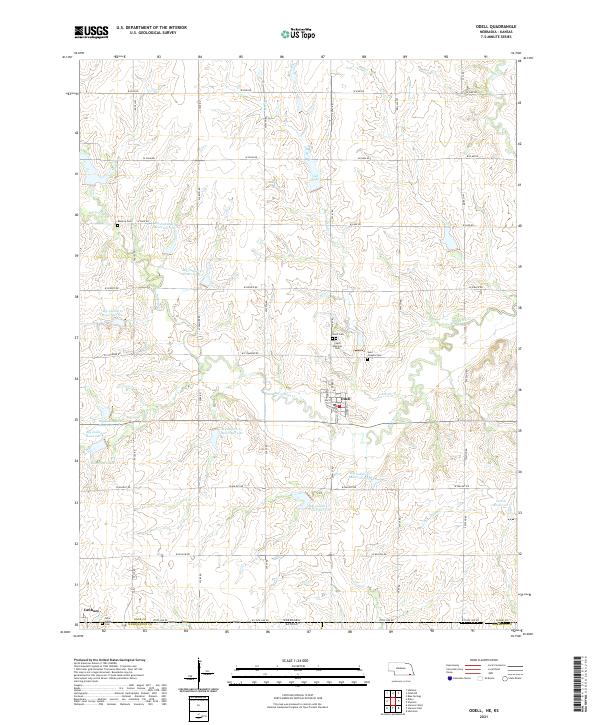 USGS US Topo 7.5-minute map for Odell NEKS 2021 Fashion