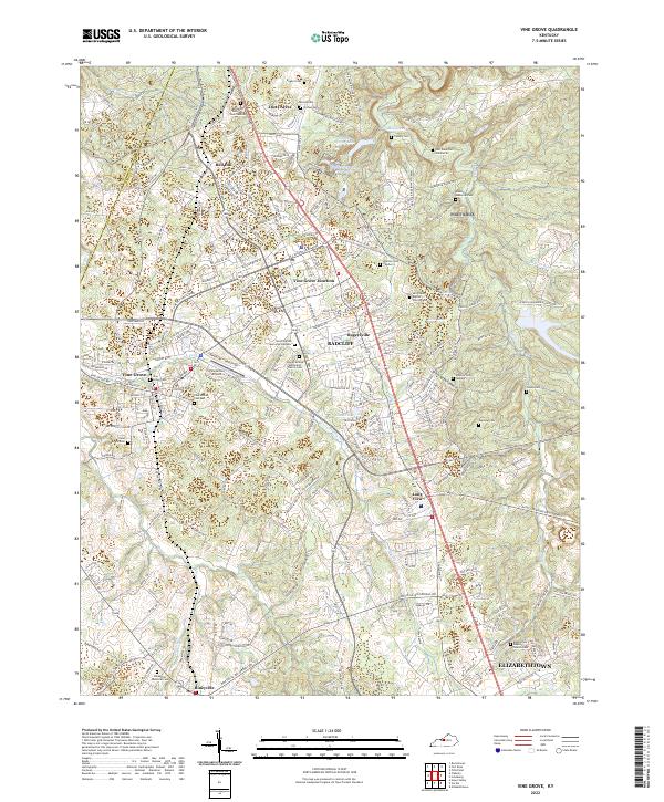 US Topo 7.5-minute map for Vine Grove KY Online