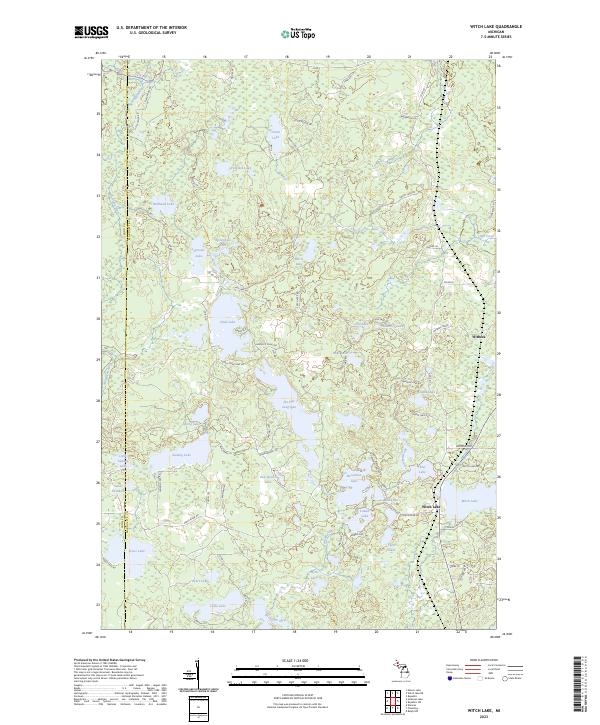 US Topo 7.5-minute map for Witch Lake MI Online Sale