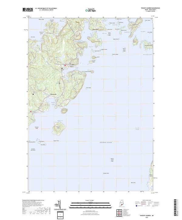 US Topo 7.5-minute map for Tenants Harbor ME Discount