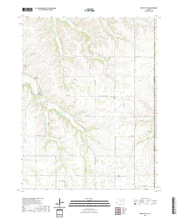 US Topo 7.5-minute map for White City NE KS Fashion