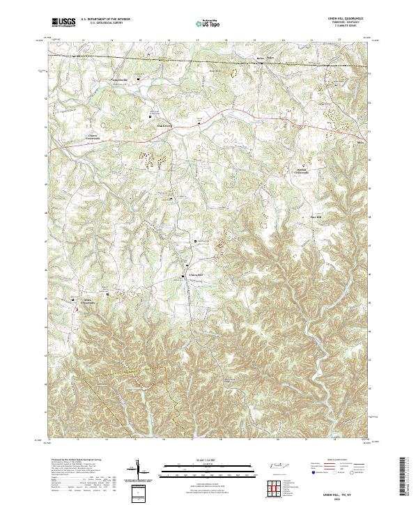 US Topo 7.5-minute map for Union Hill TNKY Sale