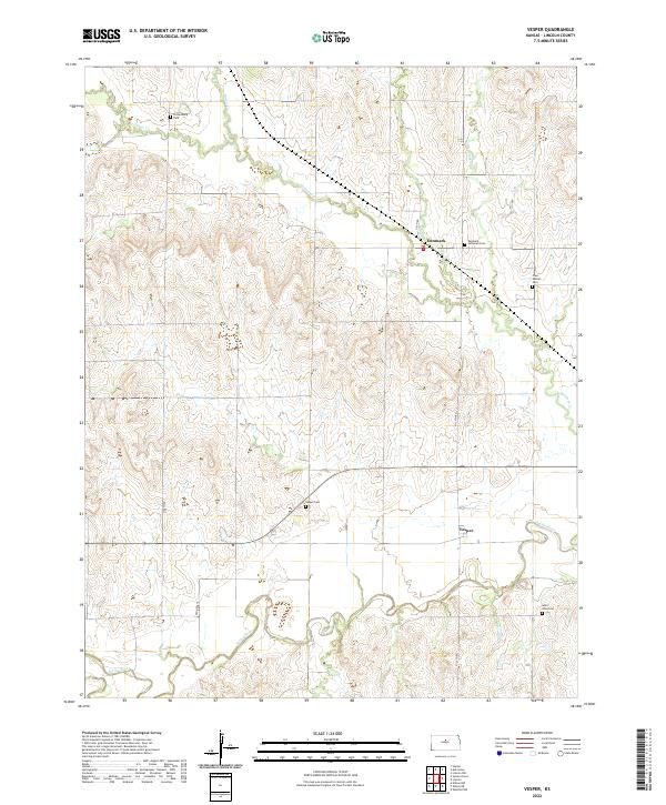 US Topo 7.5-minute map for Vesper KS Discount