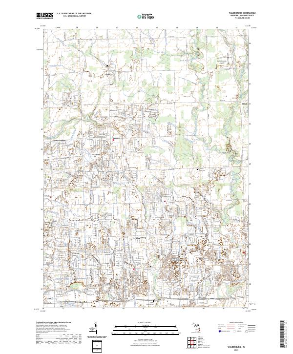 US Topo 7.5-minute map for Waldenburg MI Online