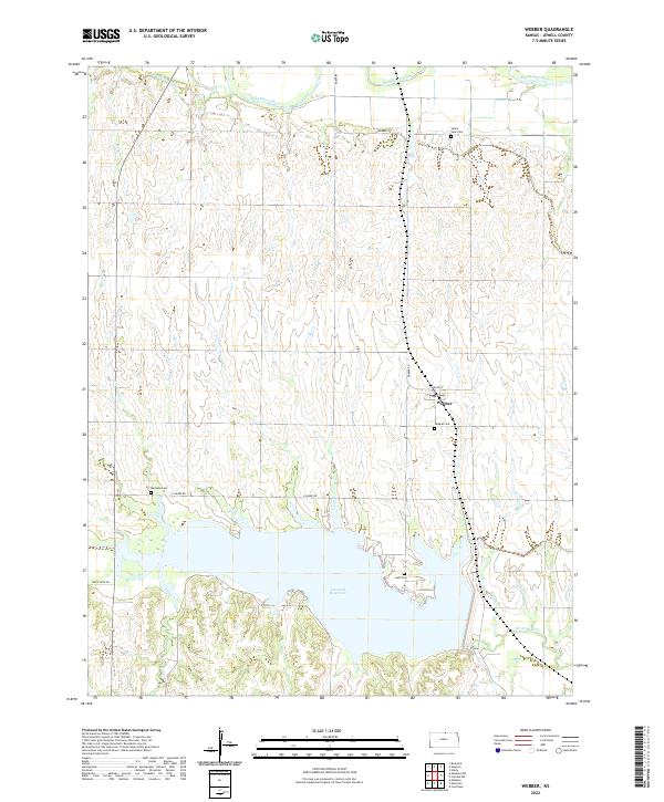 US Topo 7.5-minute map for Webber KS For Discount