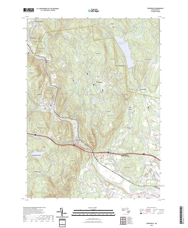 US Topo 7.5-minute map for Woronoco MA Sale