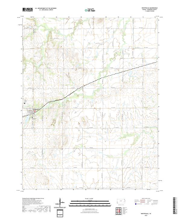 US Topo 7.5-minute map for Westphalia KS For Cheap