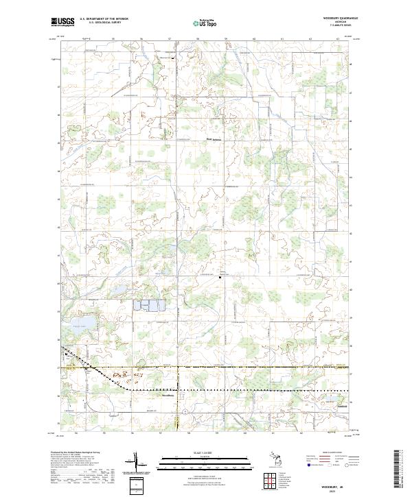 US Topo 7.5-minute map for Woodbury MI on Sale