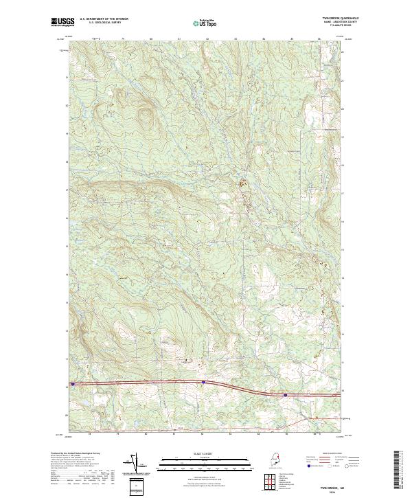 US Topo 7.5-minute map for Twin Brook ME Online Sale