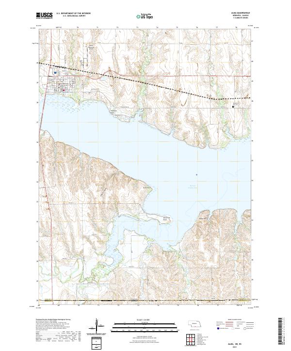 USGS US Topo 7.5-minute map for Alma NEKS 2021 on Sale