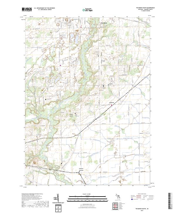 US Topo 7.5-minute map for Tecumseh South MI Hot on Sale