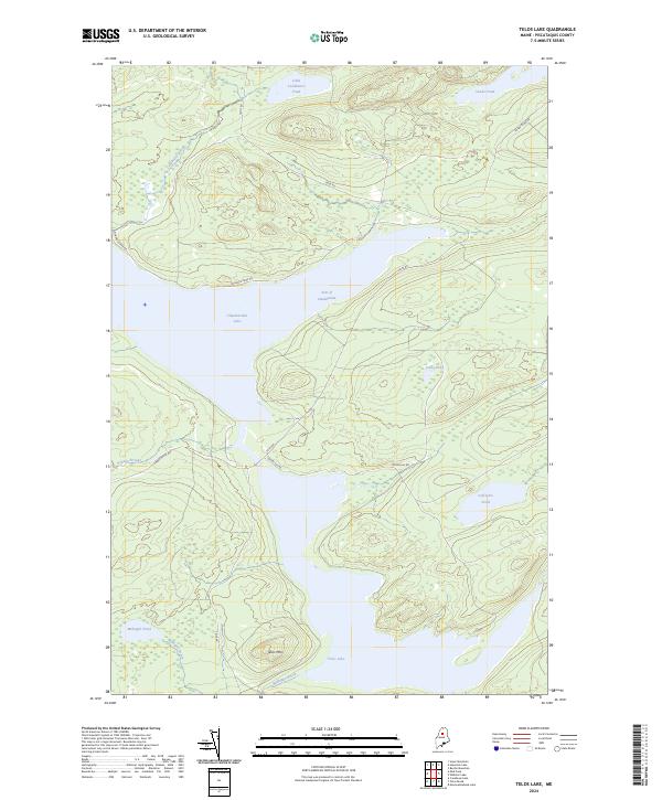 US Topo 7.5-minute map for Telos Lake ME Cheap