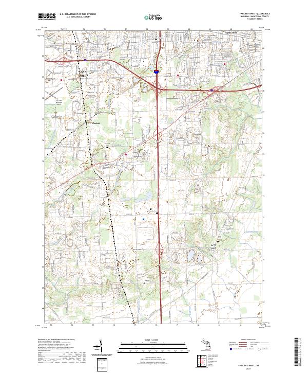 US Topo 7.5-minute map for Ypsilanti West MI For Discount