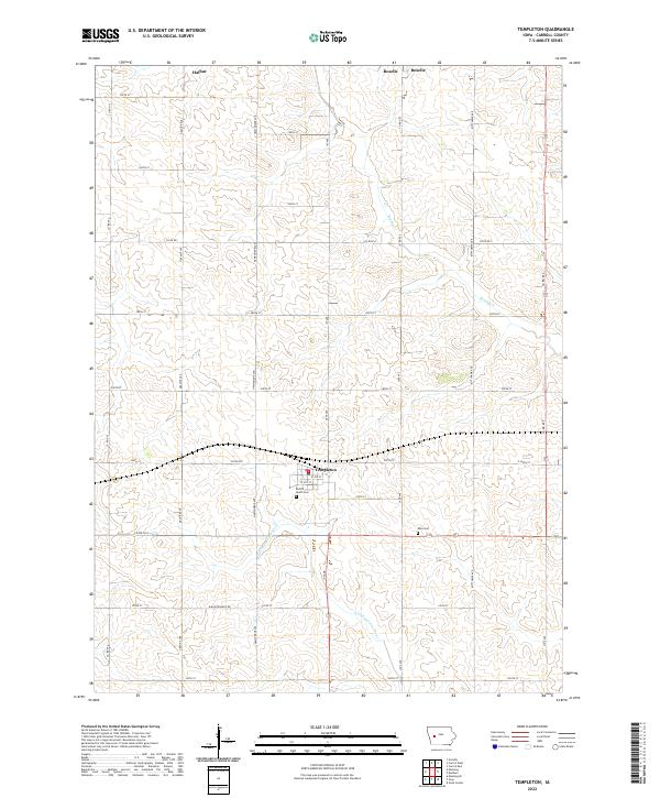 US Topo 7.5-minute map for Templeton IA Online Hot Sale