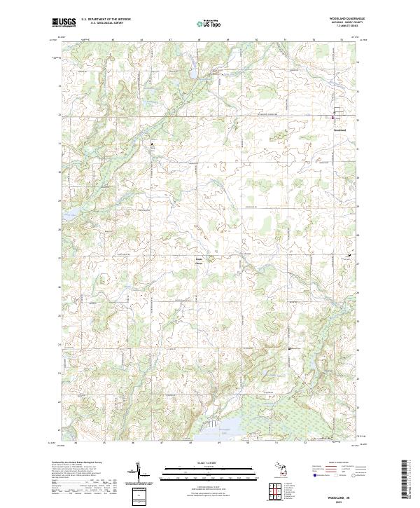 US Topo 7.5-minute map for Woodland MI Online