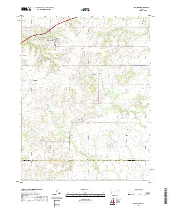 US Topo 7.5-minute map for Williamsburg KS Online now