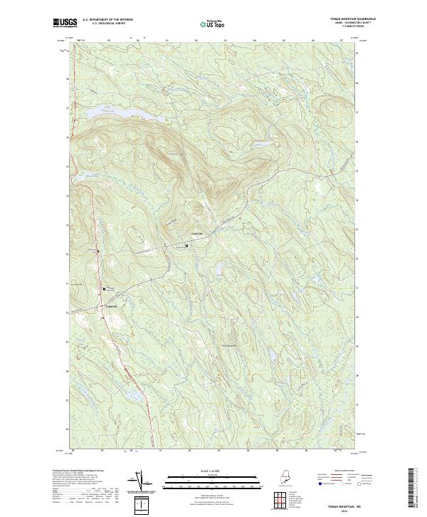 US Topo 7.5-minute map for Tomah Mountain ME on Sale