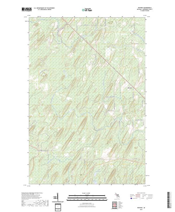 US Topo 7.5-minute map for Whitney MI Cheap