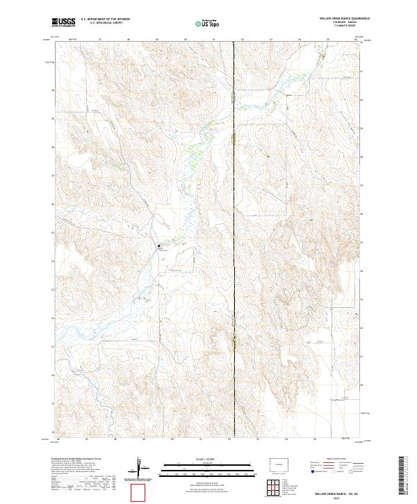 US Topo 7.5-minute map for Willow Creek Ranch COKS Discount