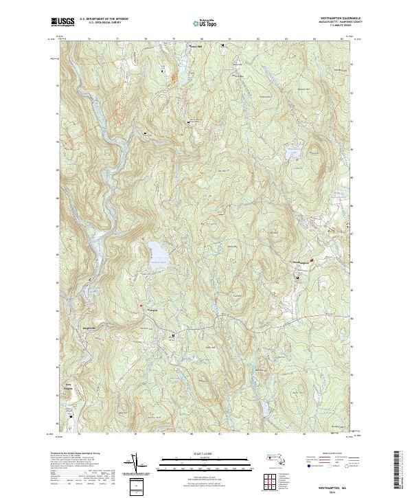 US Topo 7.5-minute map for Westhampton MA For Discount