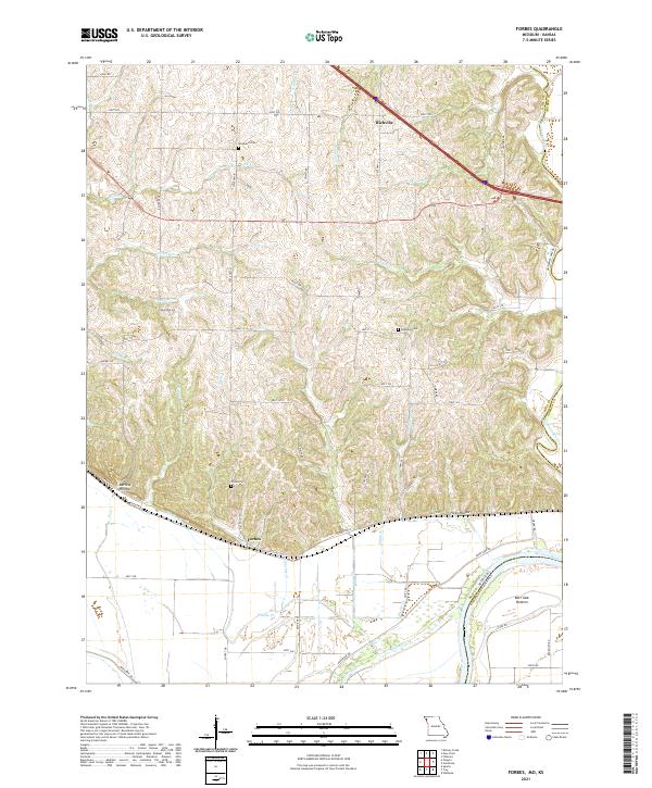 USGS US Topo 7.5-minute map for Forbes MOKS 2021 Hot on Sale