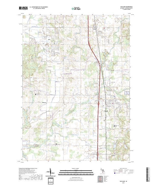 US Topo 7.5-minute map for Wayland MI Online Hot Sale