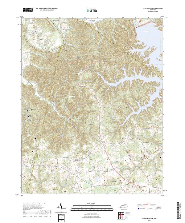 US Topo 7.5-minute map for Wolf Creek Dam KY Online Hot Sale