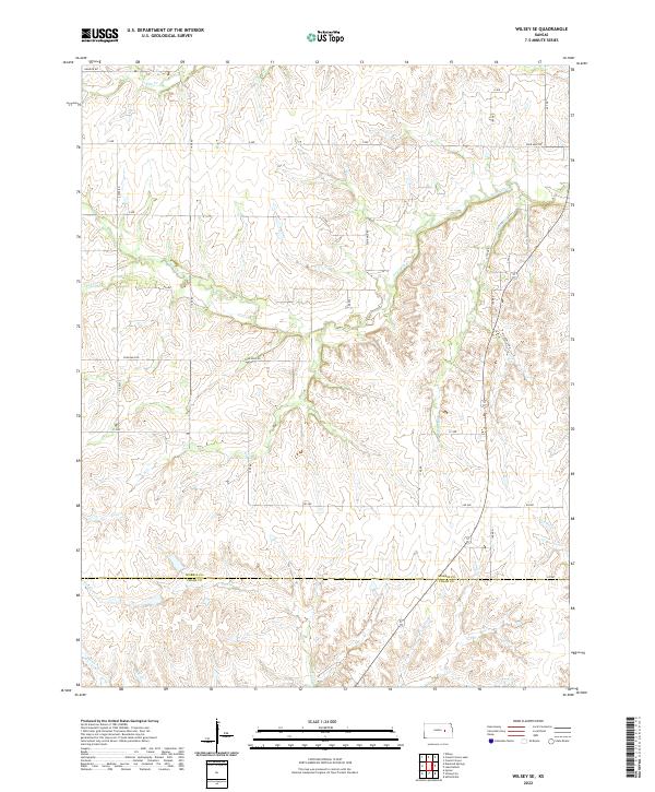 US Topo 7.5-minute map for Wilsey SE KS Hot on Sale