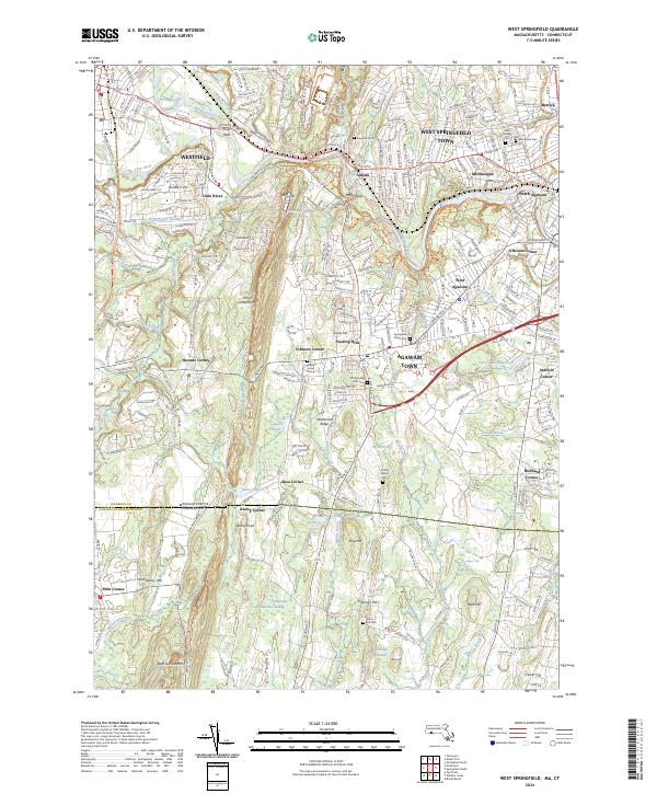 US Topo 7.5-minute map for West Springfield MACT Online Sale