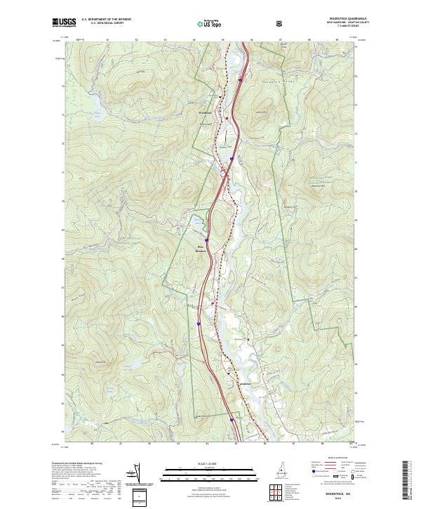 US Topo 7.5-minute map for Woodstock NH For Cheap