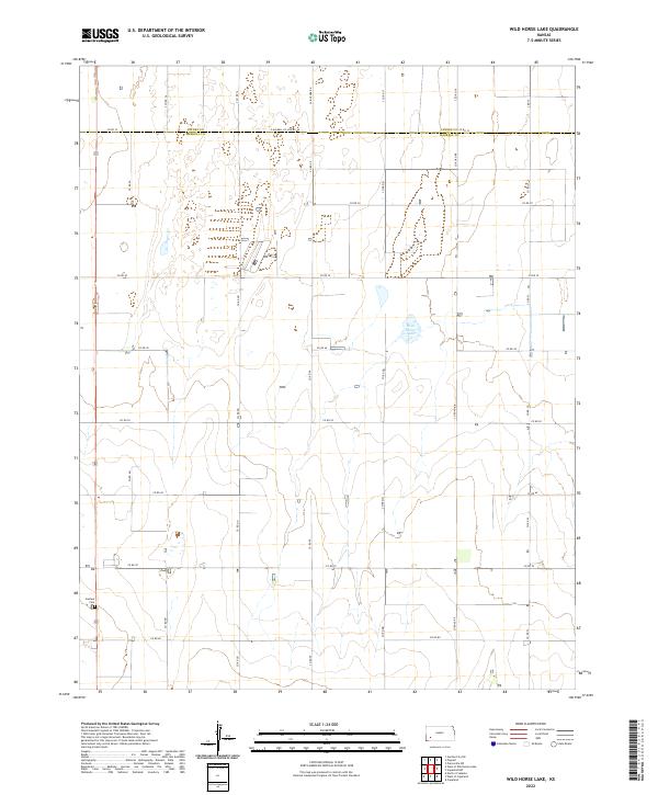 US Topo 7.5-minute map for Wild Horse Lake KS Hot on Sale