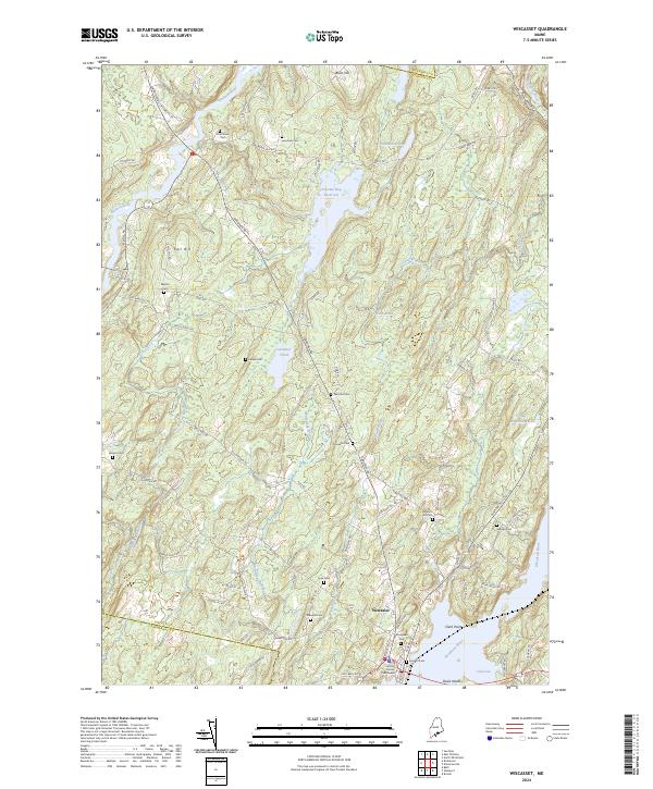 US Topo 7.5-minute map for Wiscasset ME Online Sale