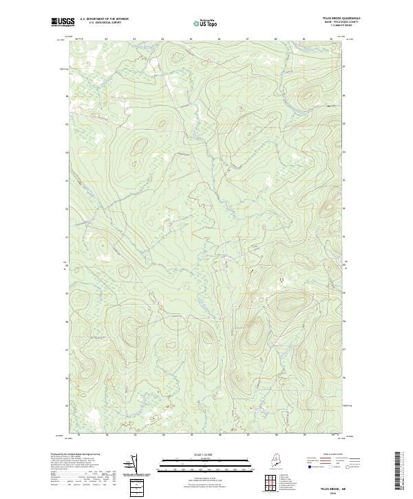 US Topo 7.5-minute map for Telos Brook ME Sale