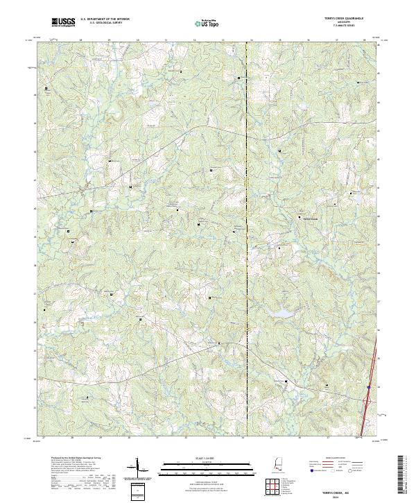 US Topo 7.5-minute map for Terrys Creek MS Online now