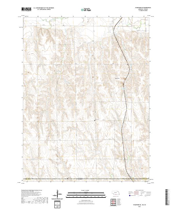 USGS US Topo 7.5-minute map for Stamford SE NEKS 2021 For Discount