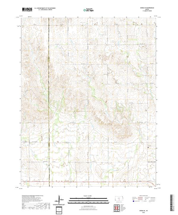 US Topo 7.5-minute map for Zenda SE KS Supply