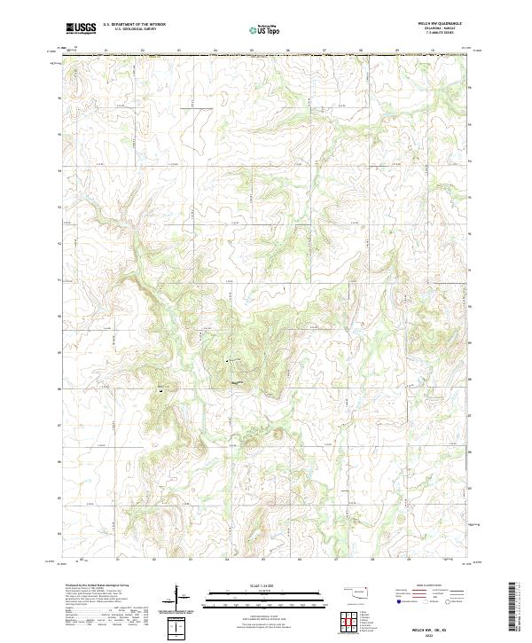 US Topo 7.5-minute map for Welch NW OKKS Online Hot Sale