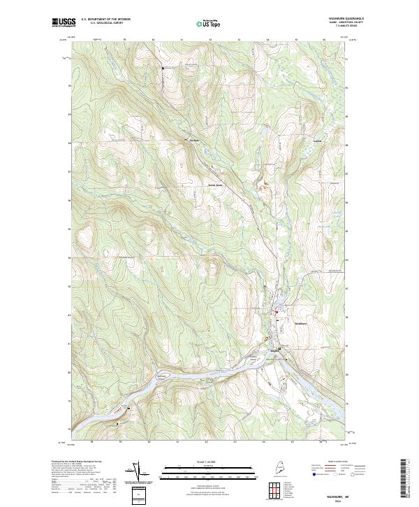 US Topo 7.5-minute map for Washburn ME Sale