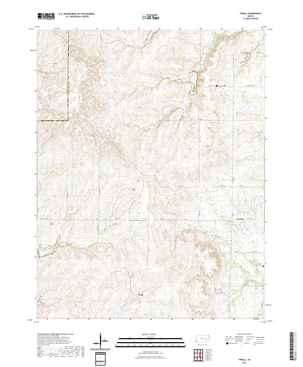 US Topo 7.5-minute map for Thrall KS For Sale