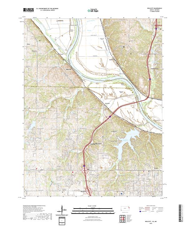 US Topo 7.5-minute map for Wolcott KSMO For Discount