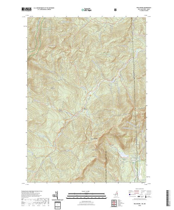 US Topo 7.5-minute map for Wild River NHME For Discount