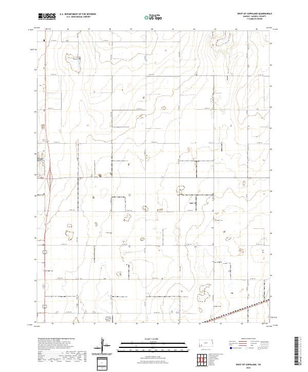 US Topo 7.5-minute map for West of Copeland KS Sale