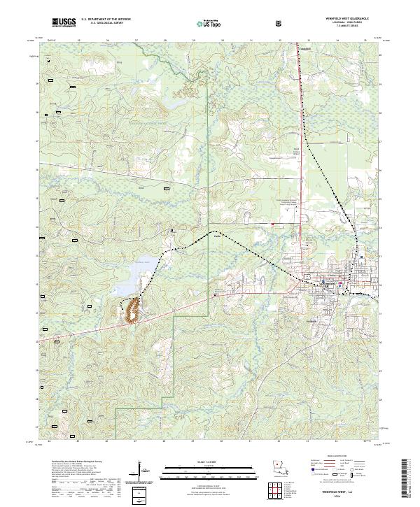 US Topo 7.5-minute map for Winnfield West LA Online Sale