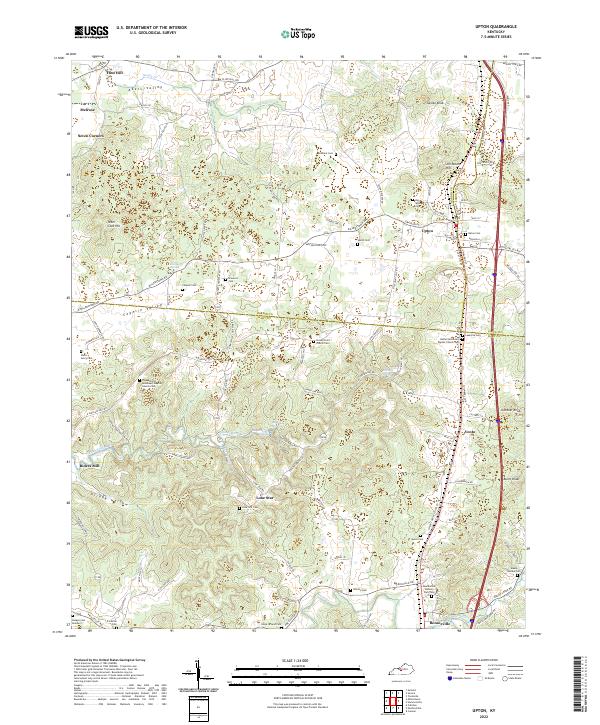 US Topo 7.5-minute map for Upton KY Online now