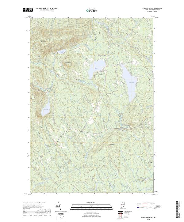 US Topo 7.5-minute map for Whetstone Pond ME Online Hot Sale