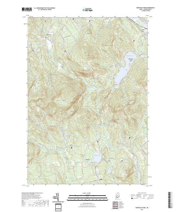 US Topo 7.5-minute map for Worthley Pond ME For Cheap