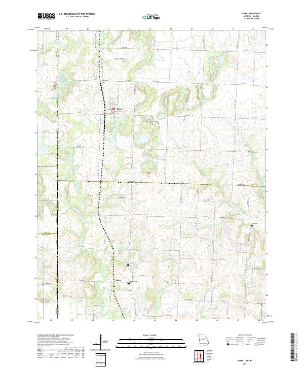 USGS US Topo 7.5-minute map for Hume MOKS 2021 For Discount