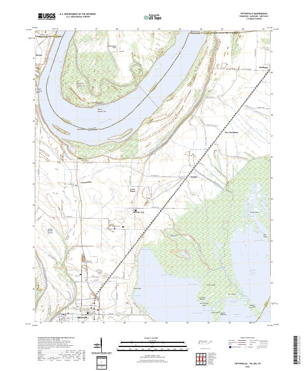 US Topo 7.5-minute map for Tiptonville TNMOKY For Sale